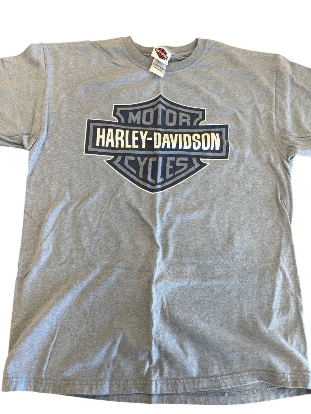 Harley Davidson Y2K Gray Short Sleeve T-Shirt Classic Logo Tee Men's Size L
